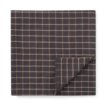 Checked Cotton Linen -pöytäliina 150 x 350 cm - Dark gray-beige - Lexington