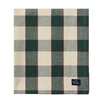 Checked Cotton Linen -pöytäliina 150 x 350 cm - Green–vaalea beige–punainen - Lexington