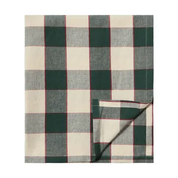 Checked Cotton Linen -pöytäliina 150 x 350 cm - Green–vaalea beige–punainen - Lexington