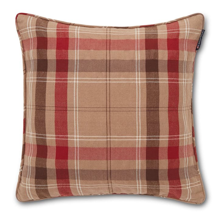 Checked Cotton Twill -tyynynpäällinen 50x50 cm - Beige-punainen - Lexington