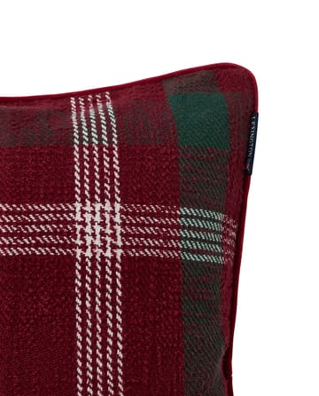 Checked kierrätetty puuvilla tyynynpäällinen 50x50 cm - Punainen vihreä valkoinen - Lexington