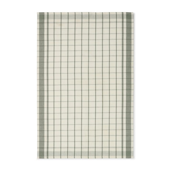 Checked Linen Cotton -keittiöpyyhe 50x70 cm - White-green - Lexington