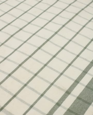 Checked Linen Cotton -keittiöpyyhe 50x70 cm - White-green - Lexington