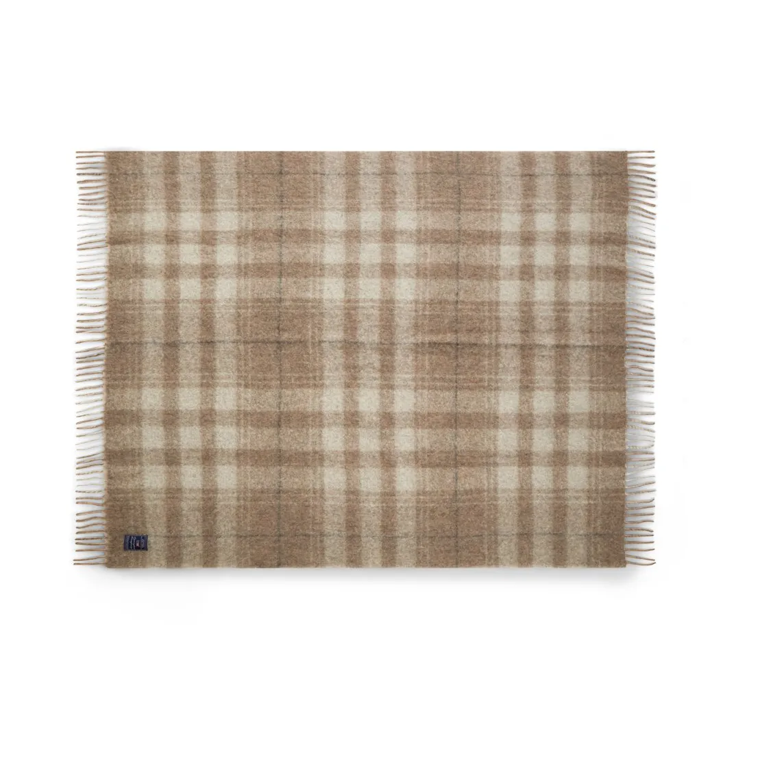 Checked Mohair Mix -viltti 130 x 170 cm, Beige-white-gray Lexington