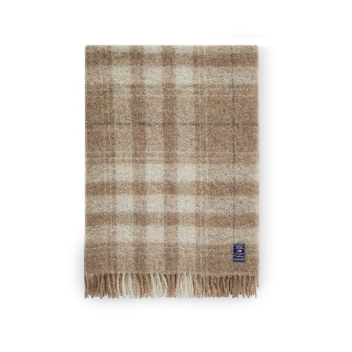 Checked Mohair Mix -viltti 130 x 170 cm, Beige-white-gray Lexington
