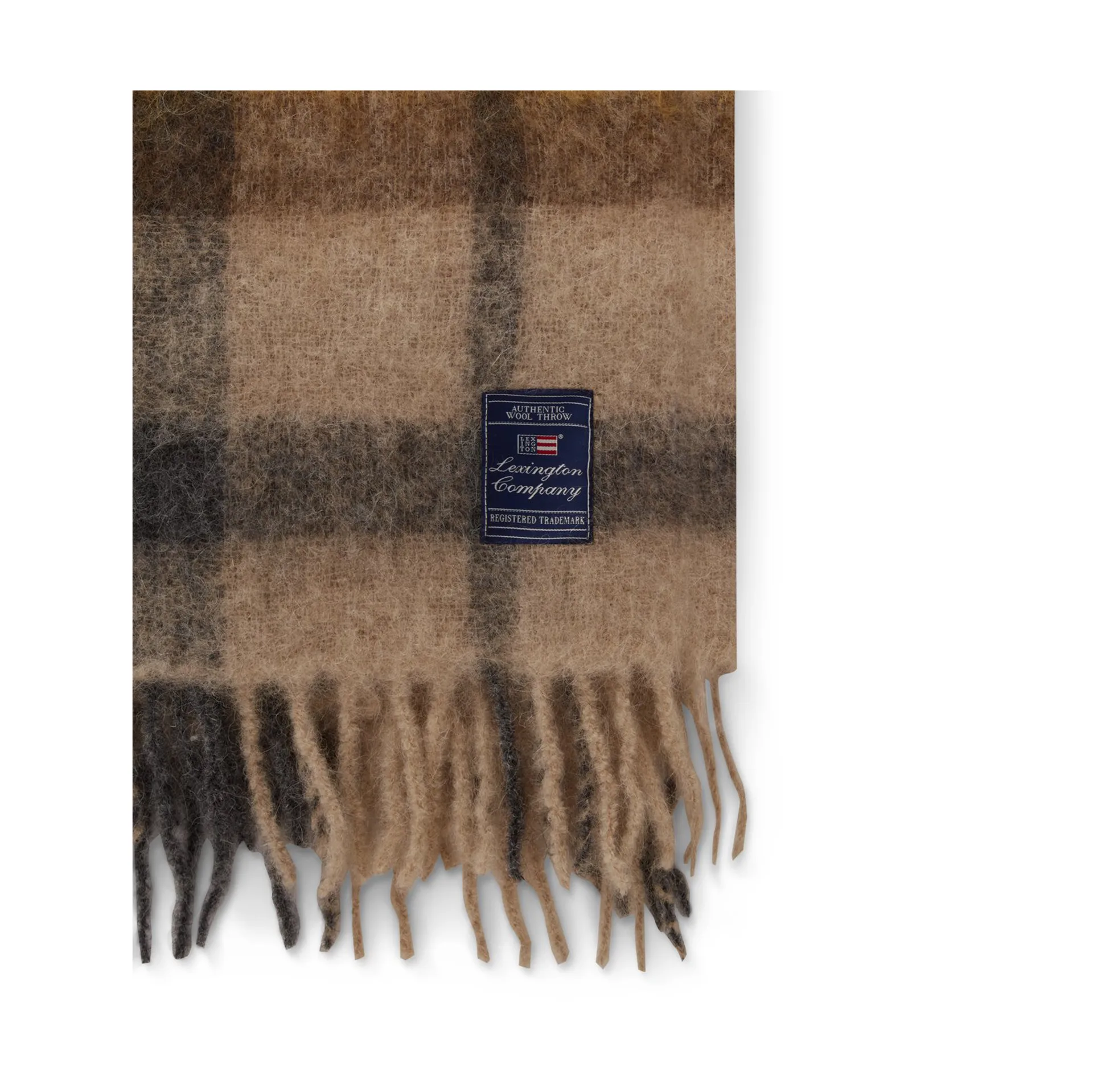 Checked Mohair Mix -viltti 130 x 170 cm, Monivärinen Lexington