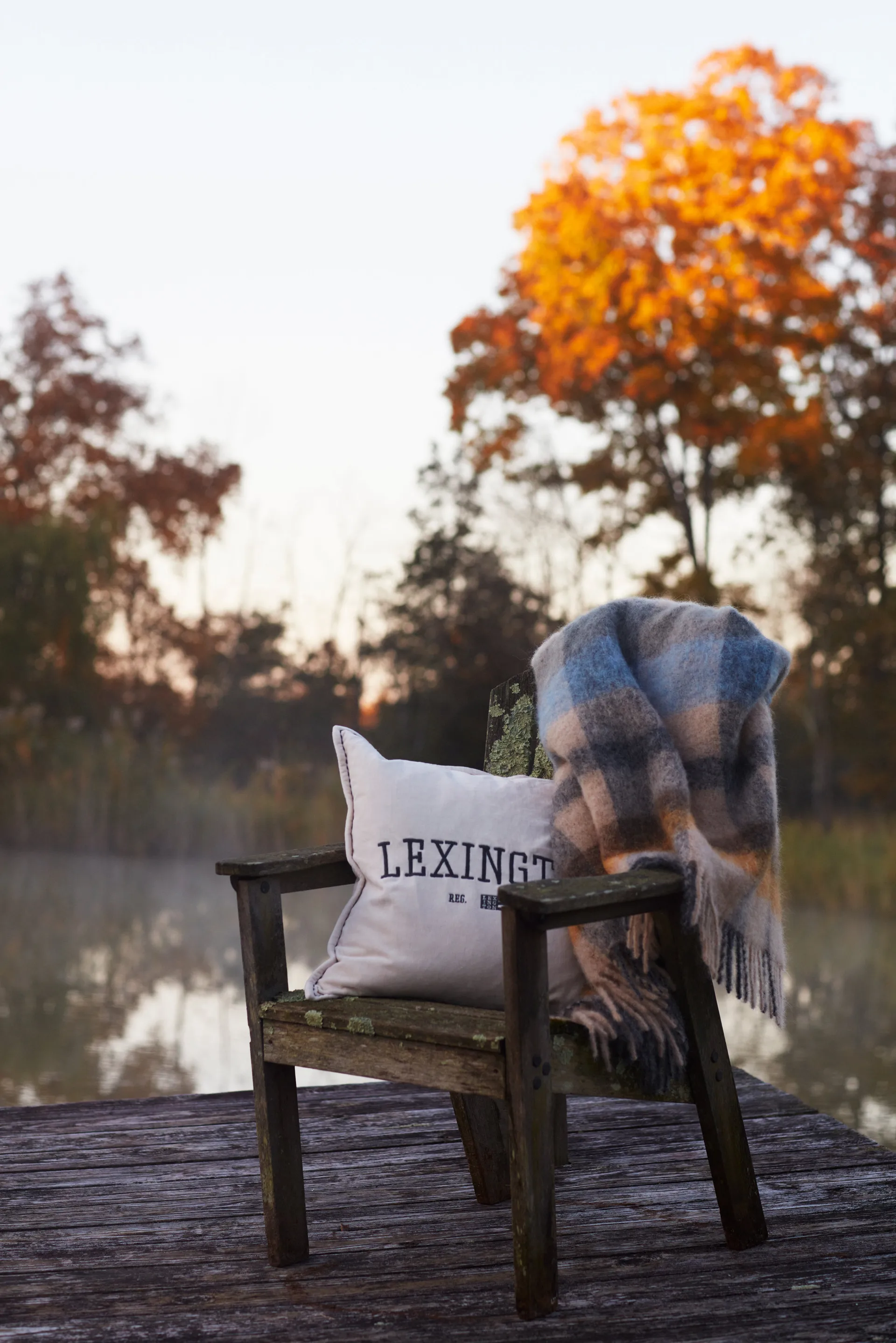 Checked Mohair Mix -viltti 130 x 170 cm, Monivärinen Lexington