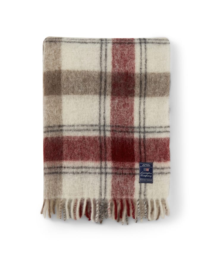 Checked Mohair Mix -viltti 130 x 170 cm - Red-beige-white - Lexington