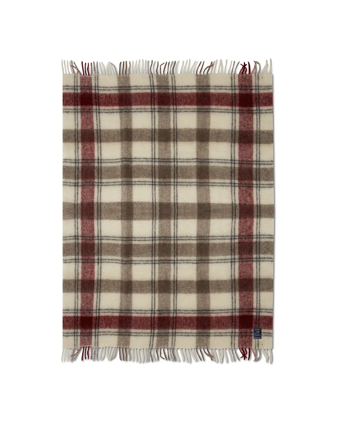 Checked Mohair Mix -viltti 130 x 170 cm, Red-beige-white Lexington