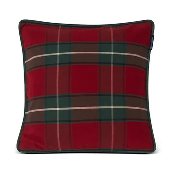 Checked Organic Cotton Canvas -tyynynpäällinen 50 x 50 cm - Red-green - Lexington