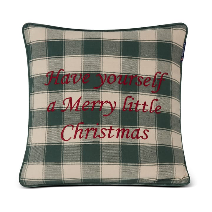 Checked Organic Cotton Flannel -tyynynpäällinen 50 x 50 cm - Merry Little Christmas - Lexington