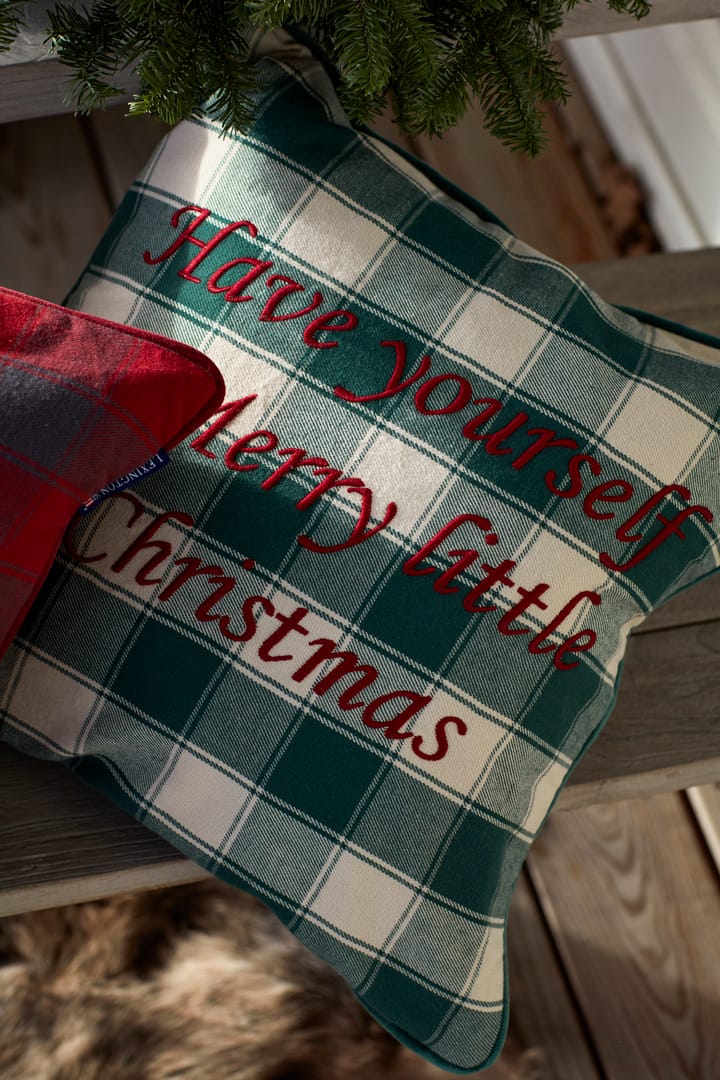 Checked Organic Cotton Flannel -tyynynpäällinen 50 x 50 cm, Merry Little Christmas Lexington