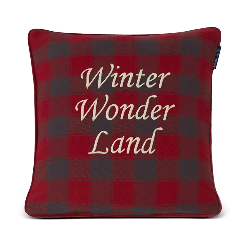 Checked Organic Cotton Flannel -tyynynpäällinen 50 x 50 cm, Winter Wonder Land Lexington