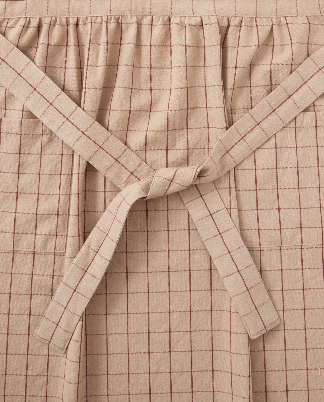 Checked Organic Cotton Oxford -esiliina, Beige-red Lexington