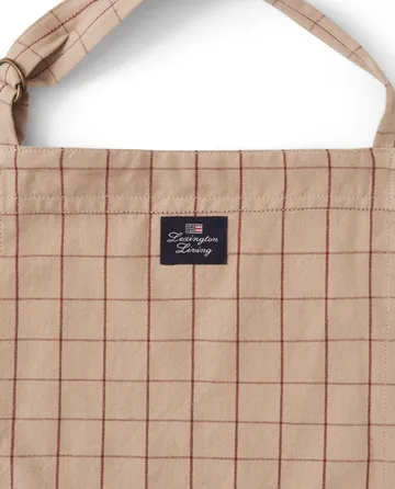 Checked Organic Cotton Oxford -esiliina - Beige-red - Lexington
