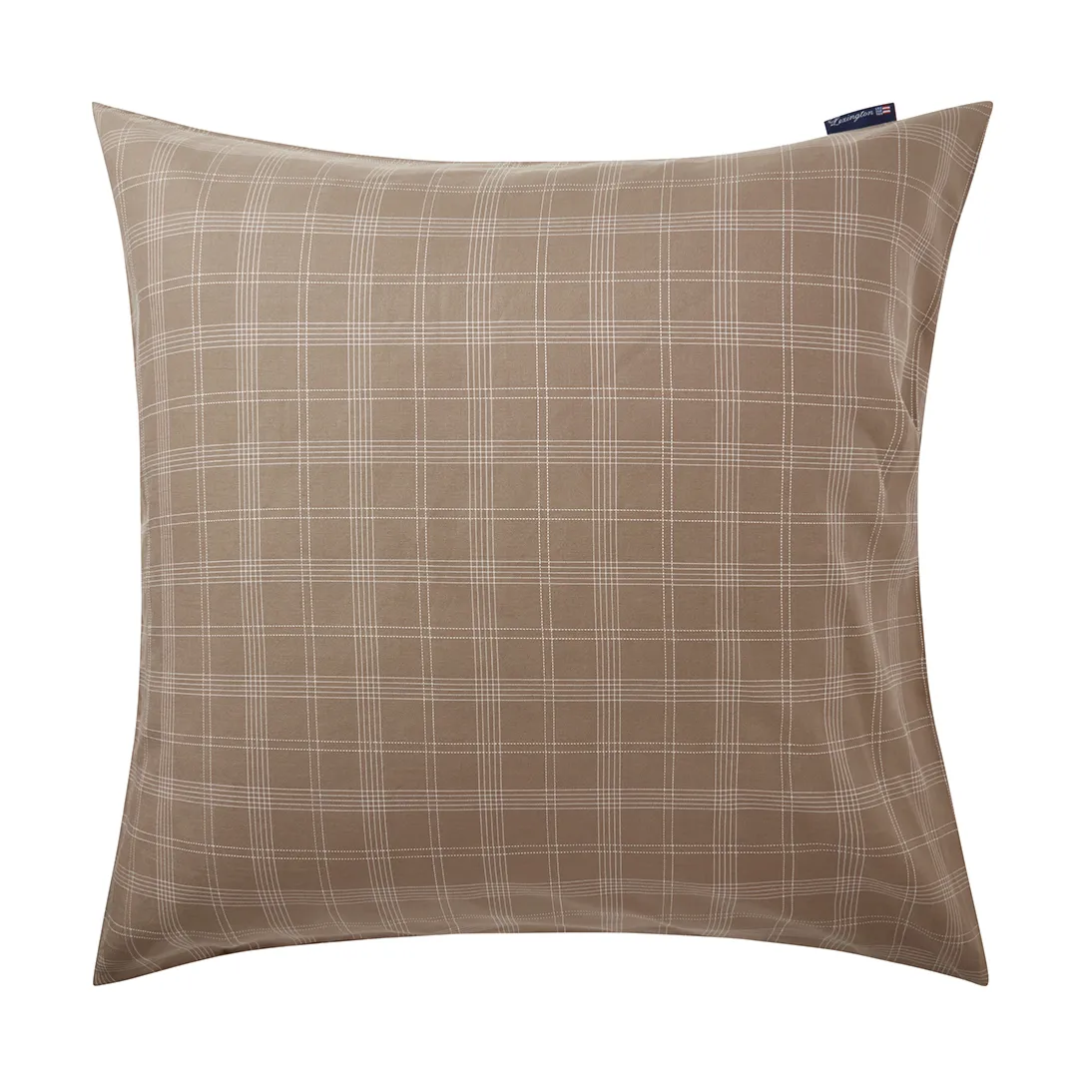 Checked Pin Point Oxford tyynyliina 65x65 cm, Brown Lexington