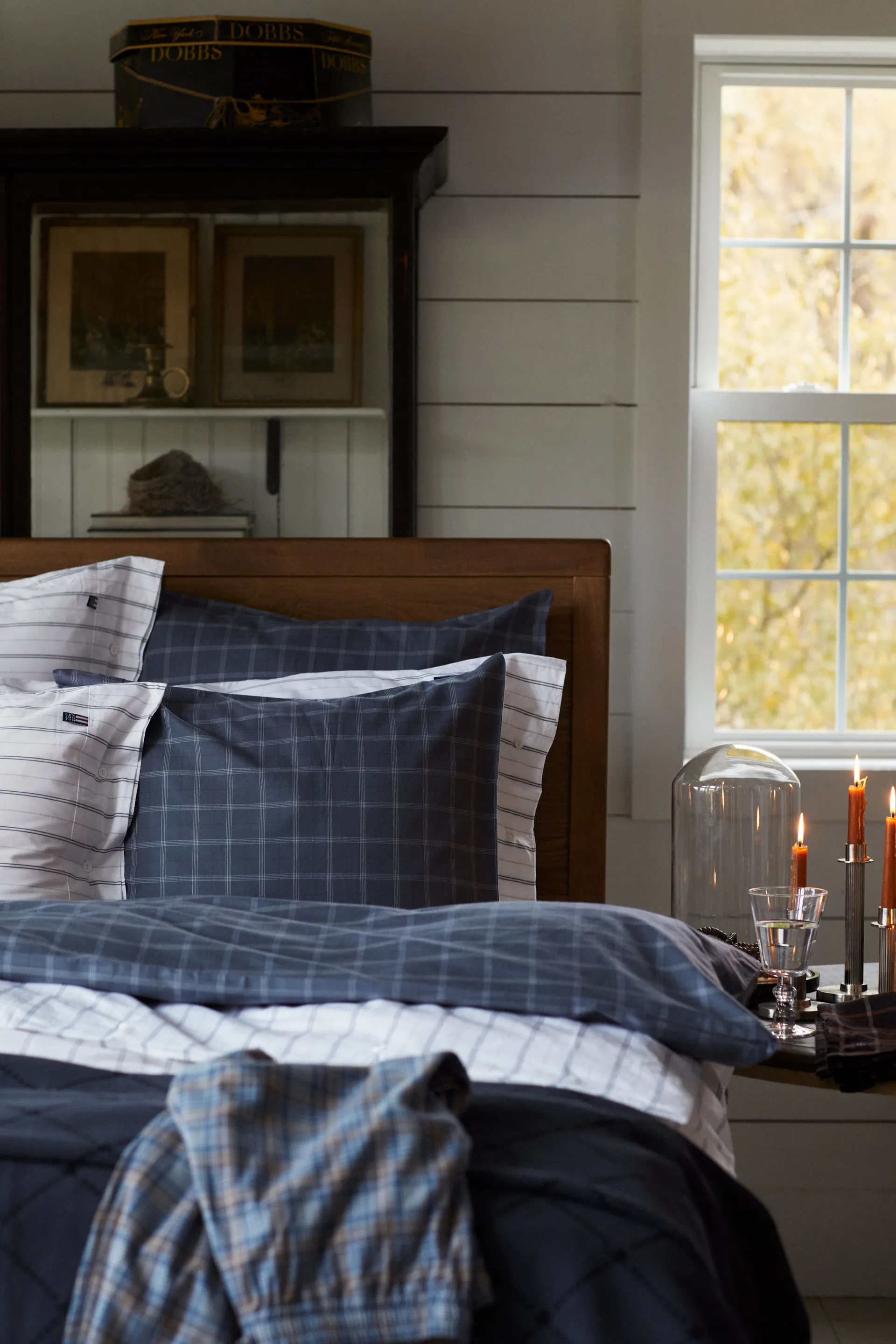 Checked Pinpoint Oxford tyynyliina 50 x 60 cm, Dove Lexington