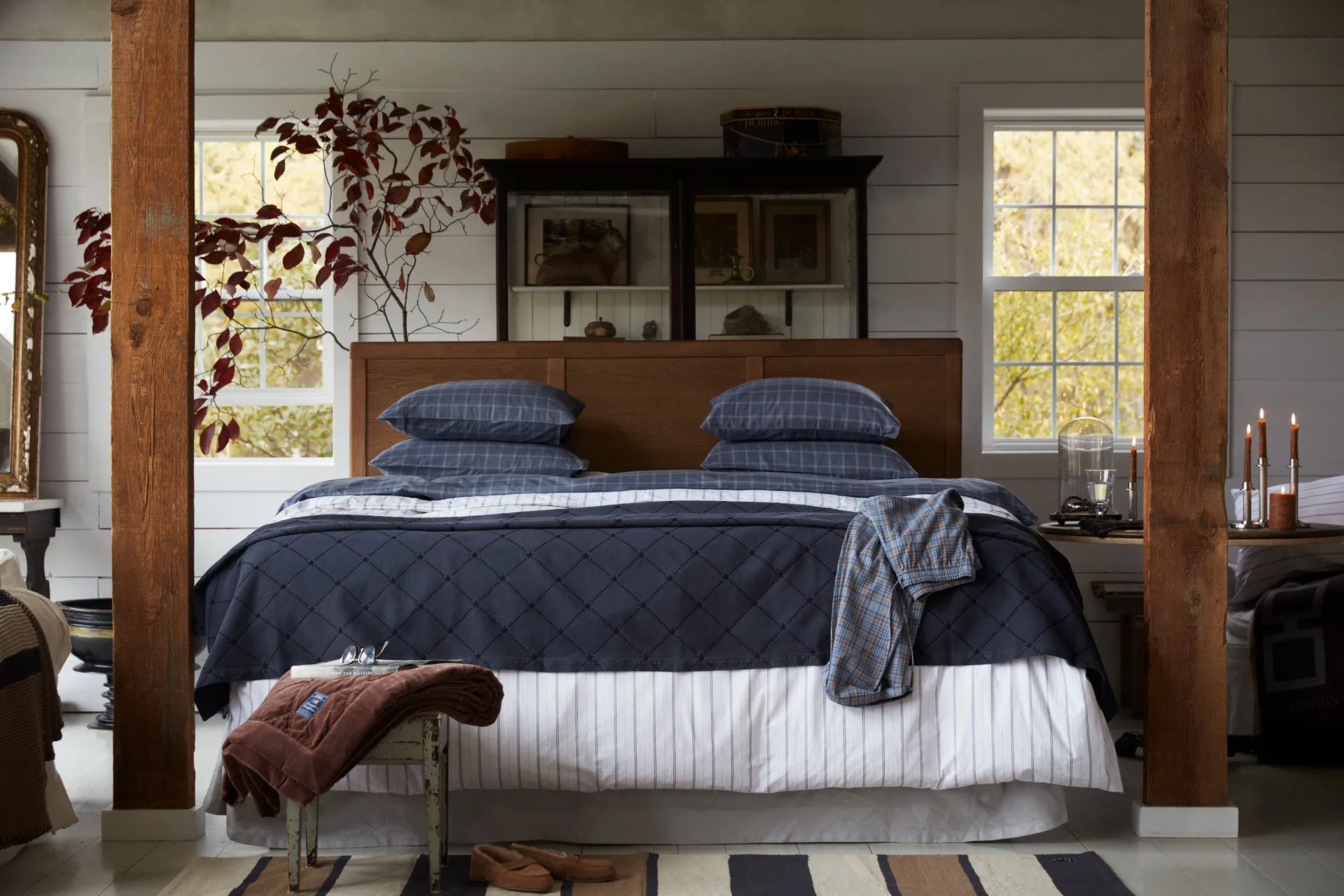 Checked Pinpoint Oxford tyynyliina 50 x 60 cm, Dove Lexington