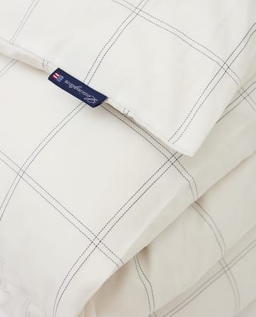 Checked pussilakana puuvilla-lyocell 150x210 cm - Off white-dark blue - Lexington
