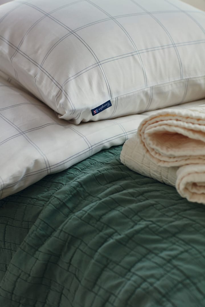 Checked pussilakana puuvilla-lyocell 150x210 cm - Off white-dark blue - Lexington