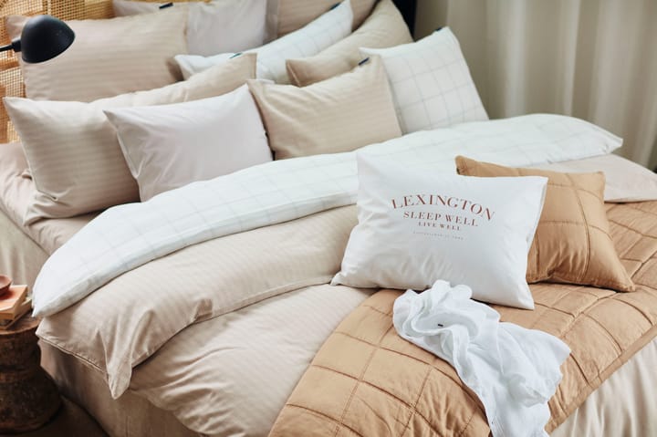 Checked pussilakana puuvilla-lyocell 150x210 cm - Off white-dark blue - Lexington