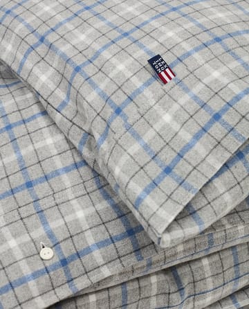 Checked puuvilla-flanellipussilakana 220 x 220 cm - Gray Melange/Blue/White - Lexington
