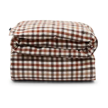 Checked puuvilla-flanellipussilakana 220 x 220 cm - Rustic Brown/Off White - Lexington