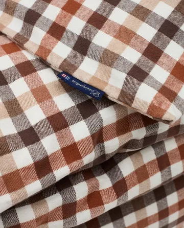 Checked puuvilla-flanellipussilakana 220 x 220 cm - Rustic Brown/Off White - Lexington