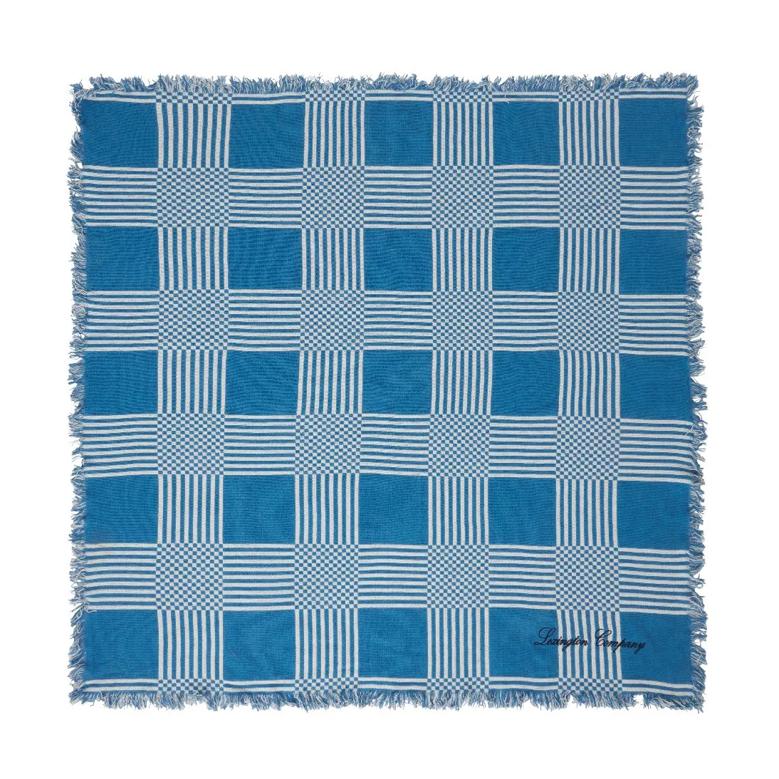 Checked Recycled Cotton piknikhuopa 150x150 cm, Blue Lexington