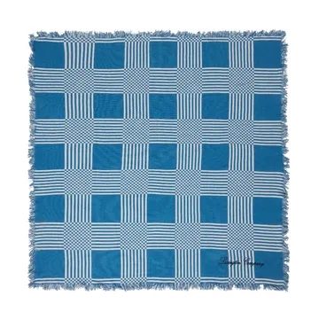 Checked Recycled Cotton piknikhuopa 150x150 cm - Blue - Lexington