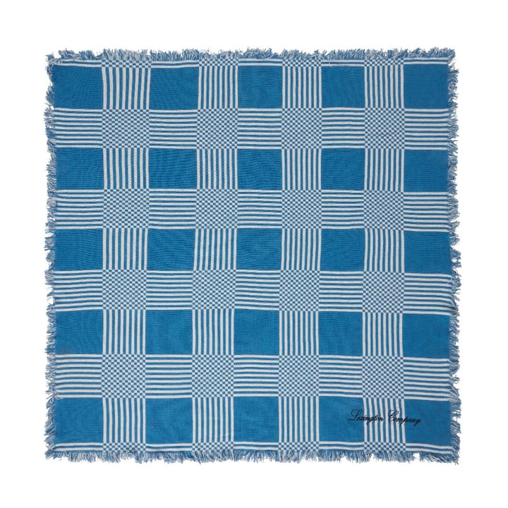 Checked Recycled Cotton piknikhuopa 150x150 cm - Blue - Lexington