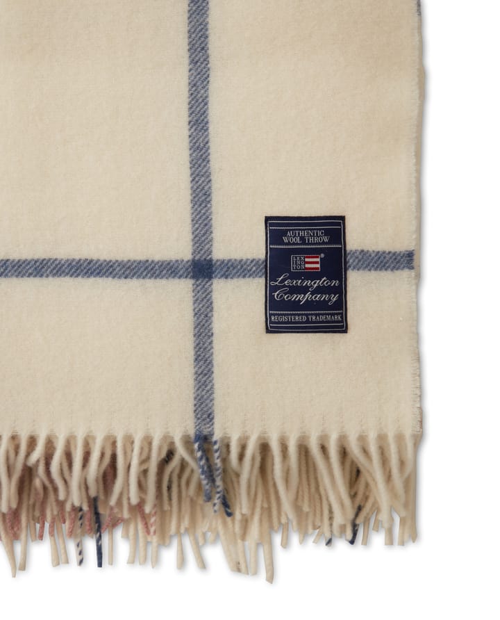 Checked Recycled -villahuopa 130 x 170 cm - Offwhite-vihreä-vaaleanpunainen - Lexington