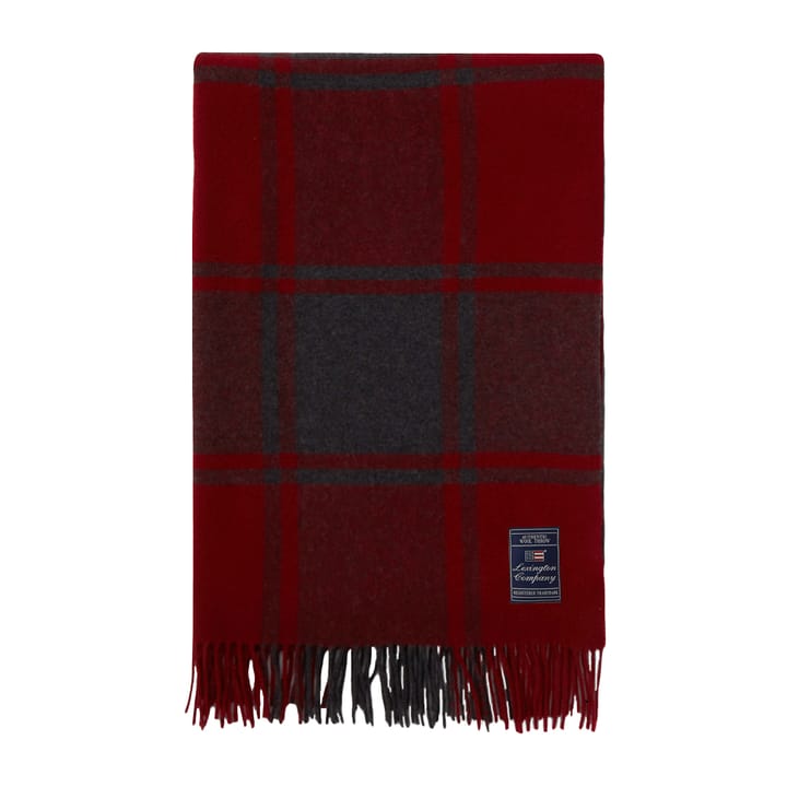 Checked Recycled -villahuopa 130 x 170 cm - Red-dark grey - Lexington