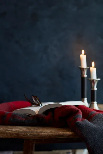 Checked Recycled -villahuopa 130 x 170 cm - Red-dark grey - Lexington