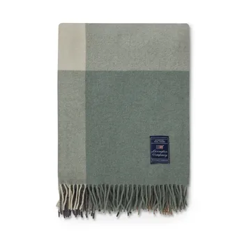 Checked Recycled Wool huopa 130x170 cm - Beige-green-white - Lexington