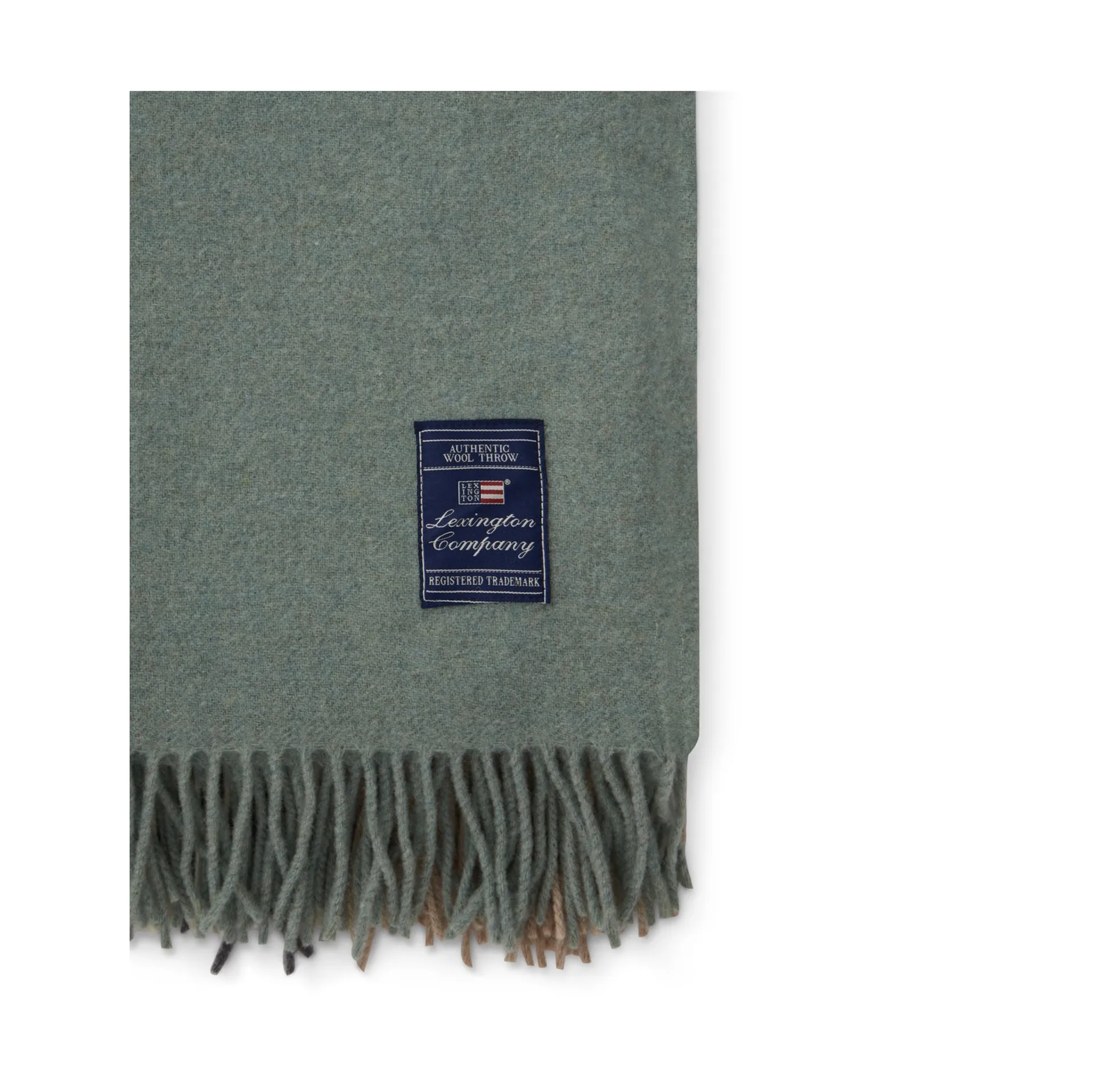 Checked Recycled Wool huopa 130x170 cm, Beige-green-white Lexington