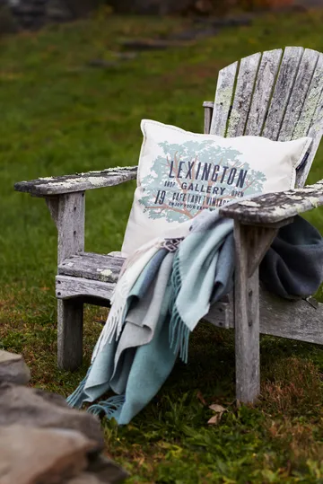 Checked Recycled Wool huopa 130x170 cm - Beige-green-white - Lexington