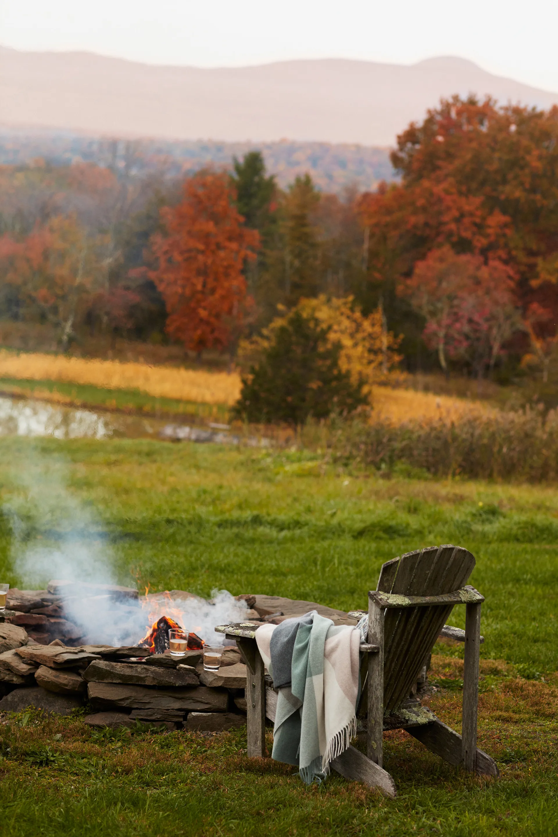 Checked Recycled Wool huopa 130x170 cm, Beige-green-white Lexington