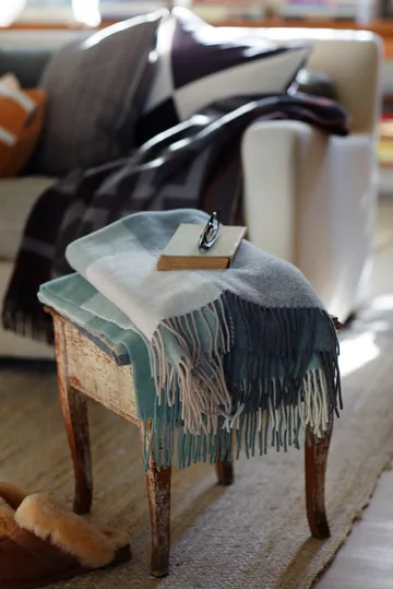 Checked Recycled Wool huopa 130x170 cm - Beige-green-white - Lexington