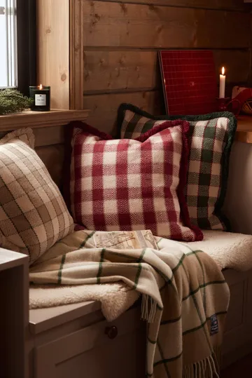 Checked Recycled Wool huopa 130x170 cm - Beige–vaalea beige–vihreä - Lexington