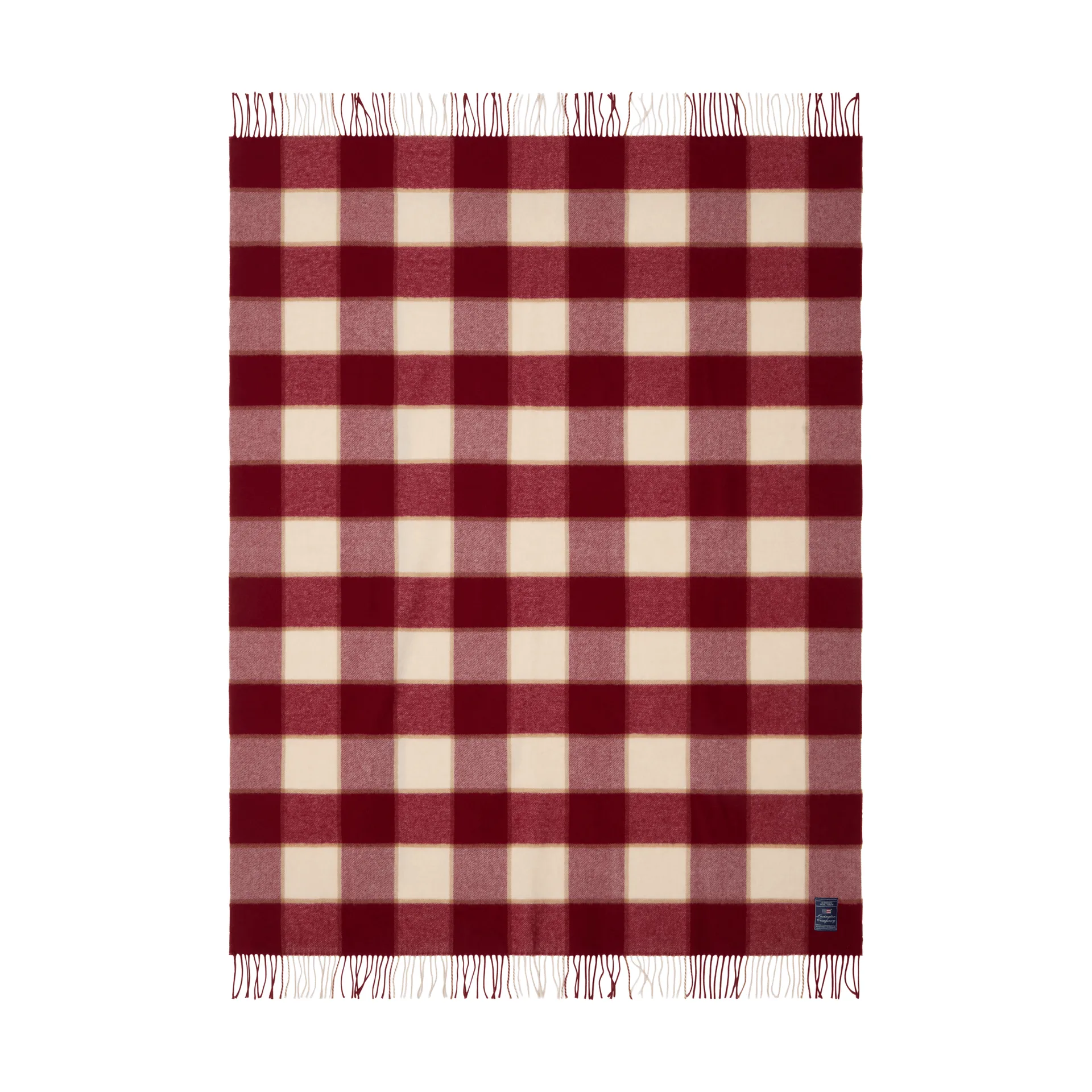 Checked Recycled Wool huopa 130x170 cm, Red-Light beige-beige Lexington