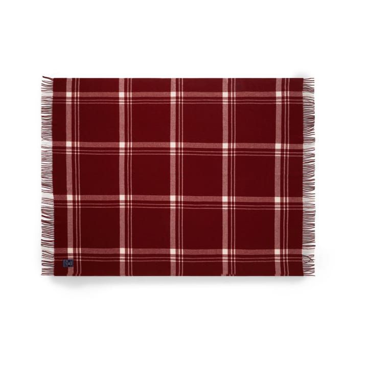 Checked Recycled Wool huopa 130x170 cm - Red-white - Lexington