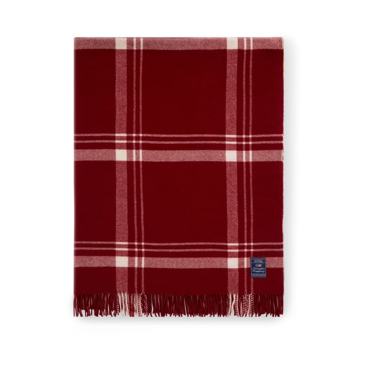 Checked Recycled Wool huopa 130x170 cm - Red-white - Lexington