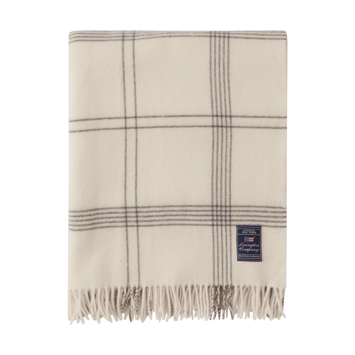 Lexington Checked Recycled Wool huopa 130x170 cm White-dark gray