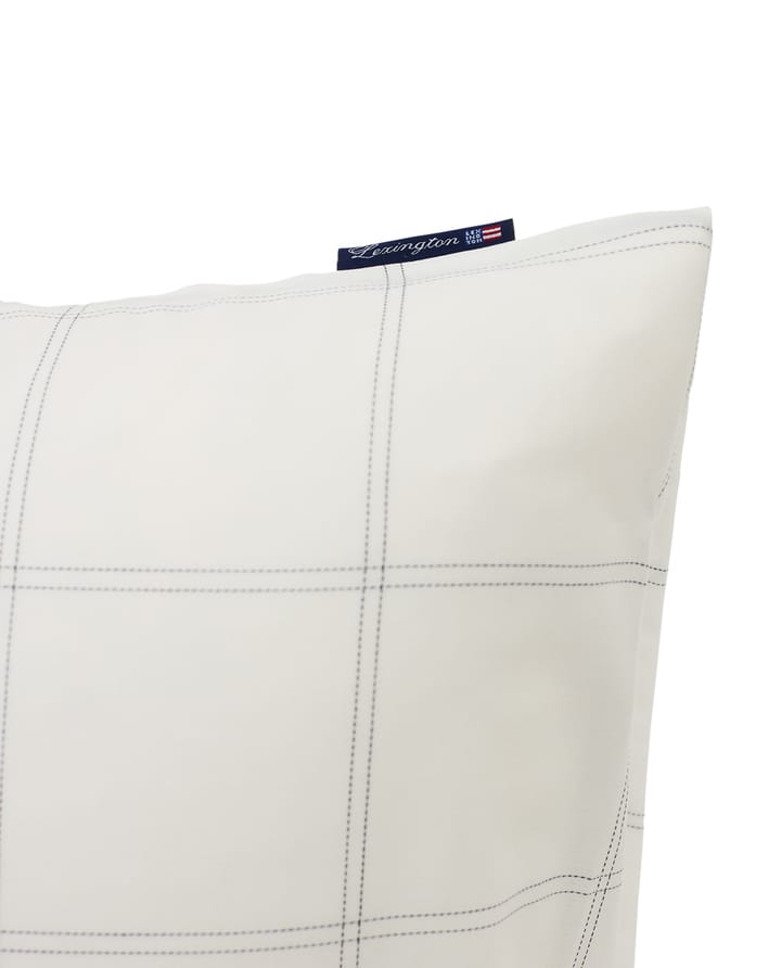 Checked tyynyliina puuvilla-lyocell 50x90 cm - Off white-dark blue - Lexington