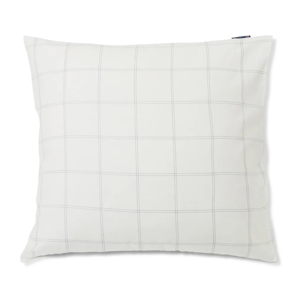 Checked tyynyliina puuvilla-lyocell 65x65 cm, Off white-dark blue Lexington