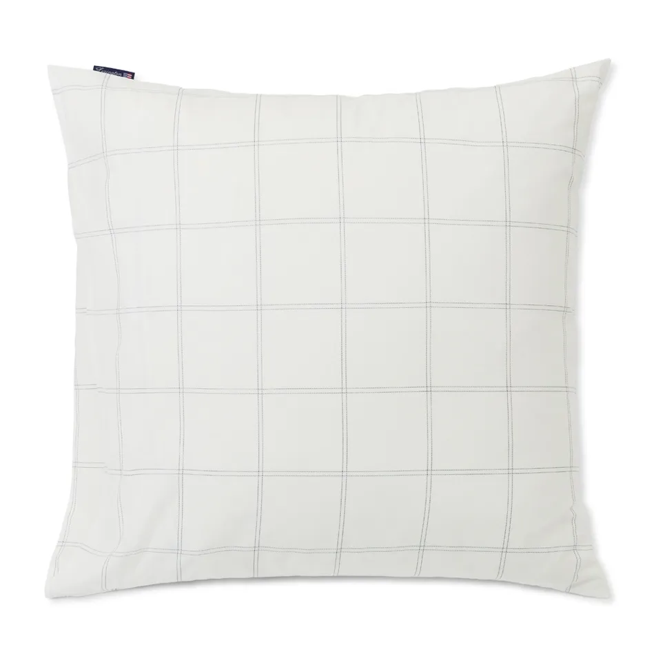 Checked tyynyliina puuvilla-lyocell 65x65 cm, Off white-dark blue Lexington
