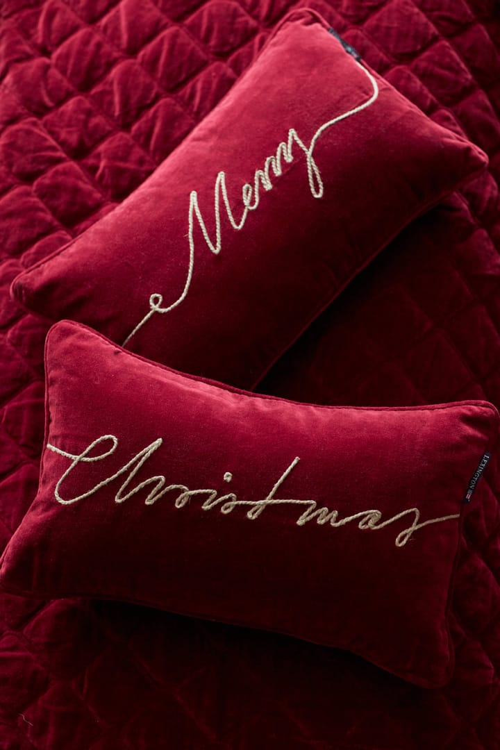 Christmas Organic Cotton Velvet -tyyny 30 x 50 cm - Red - Lexington