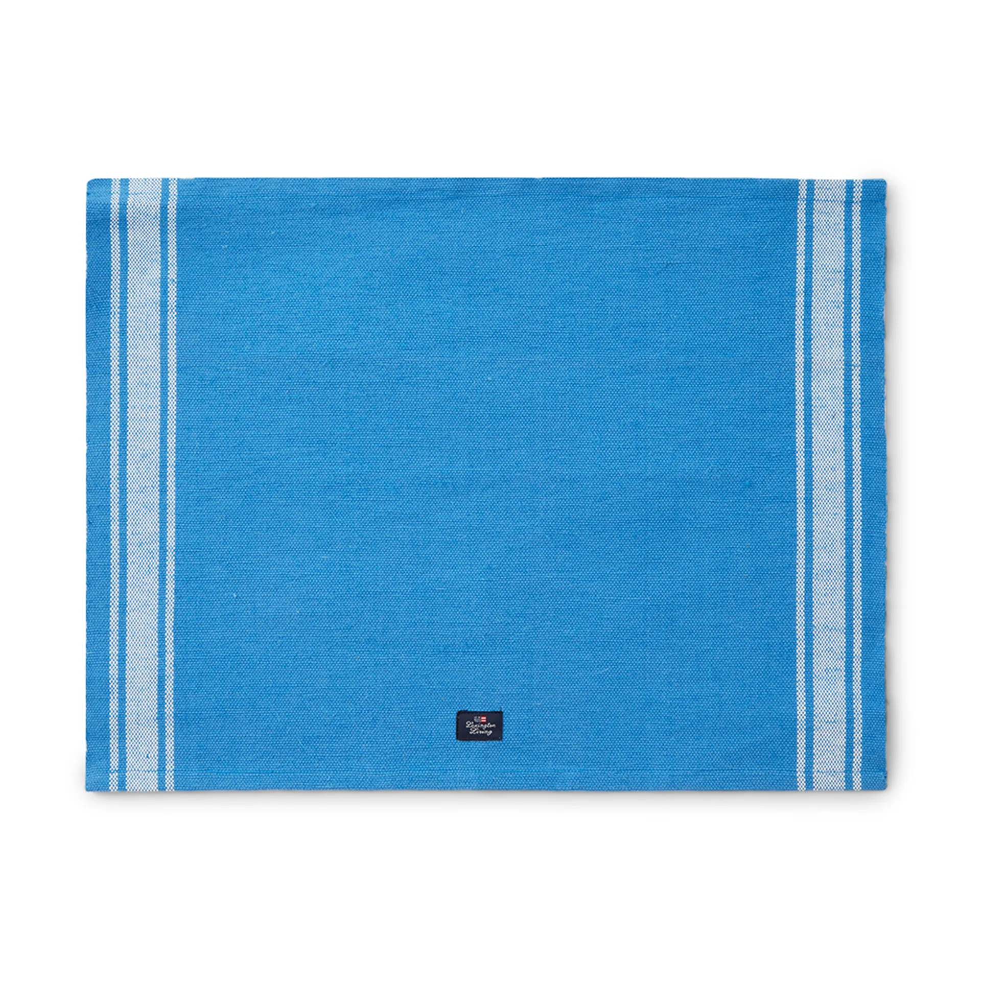 Cotton Jute Placemat with Side Stripes 40 x 50 cm, Sininen-valkoinen Lexington