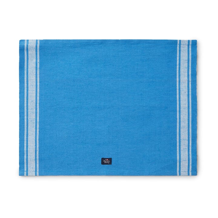 Cotton Jute Placemat with Side Stripes 40 x 50 cm - Sininen-valkoinen - Lexington